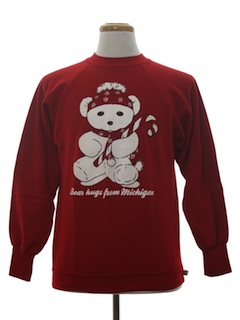 1980's Unisex Vintage Bear-riffic Ugly Christmas Sweatshirt