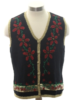 1980's Womens or Girls Ugly Christmas Sweater Vest