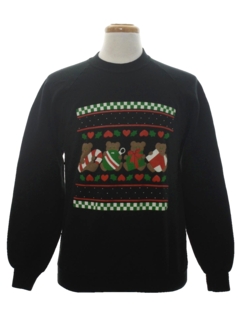 1980's Unisex Bear-riffic Country Kitsch Ugly Christmas Sweatshirt
