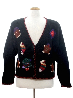 1980's Womens Ugly Christmas Cardigan Sweater