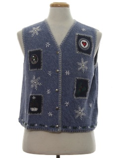 1980's Womens Ugly Christmas Sweater Vest