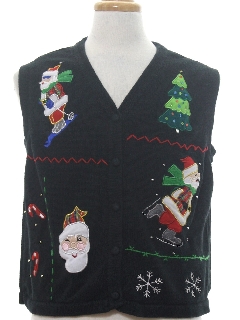 1990's Womens Ugly Christmas Sweater Vest