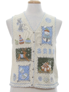 1980's Womens Ugly Christmas Sweater Vest