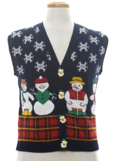 1980's Womens Vintage Ugly Christmas Sweater Vest
