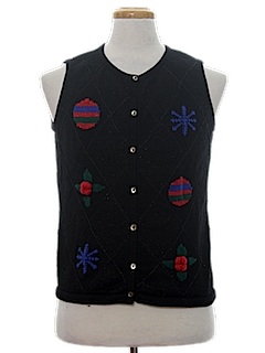 1990's Womens Ugly Christmas Sweater Vest