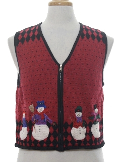 1990's Womens Ugly Christmas Sweater Vest