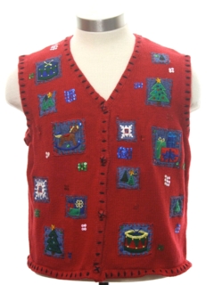 1980's Womens or Girls Ugly Christmas Sweater Vest