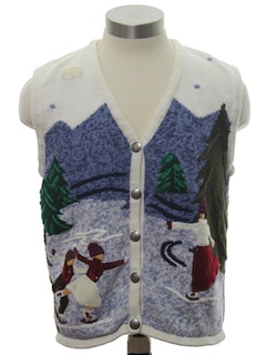 1980's Womens Ugly Christmas Sweater Vest