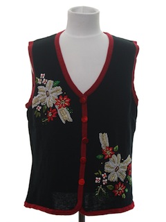 1980's Womens/Girls Ugly Christmas Sweater Vest