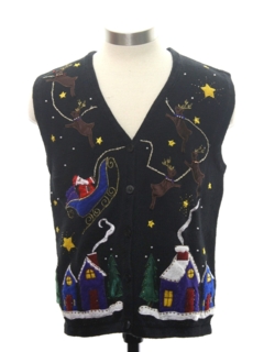 1980's Womens or Girls Ugly Christmas Sweater Vest