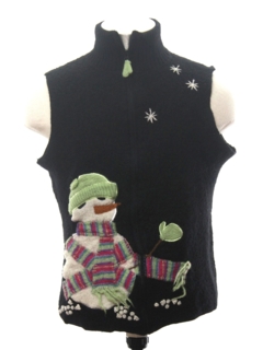 1980's Womens/Girls Ugly Christmas Sweater Vest