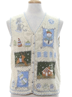 1980's Womens Ugly Christmas Sweater Vest