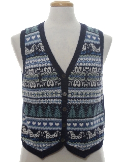 1980's Womens Snowflake Ugly Christmas Sweater Vest