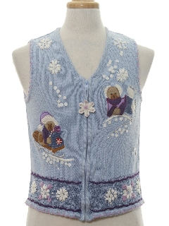 1990's Womens Bear-riffic Ugly Christmas Sweater Vest
