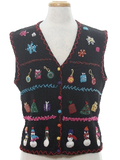 1990's Womens Ugly Christmas Sweater Vest