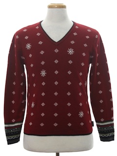 1980's Womens Minimalist Snowflake Ugly Christmas Sweater
