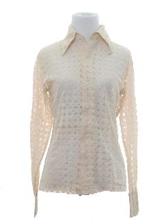 1970's Womens Lace Disco Shirt