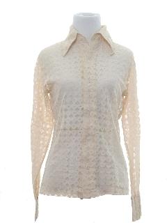 1970's Womens Lace Disco Shirt