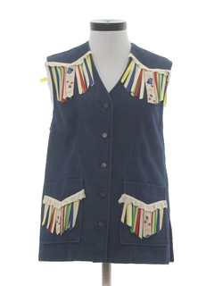 1970's Womens Denim Hippie Vest