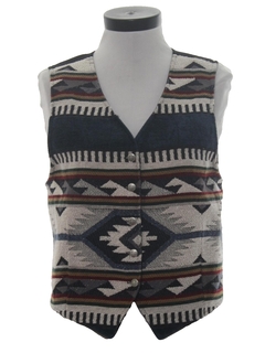 1980's Womens Totally 80s Tapestry Cloth Southwestern Style Vest