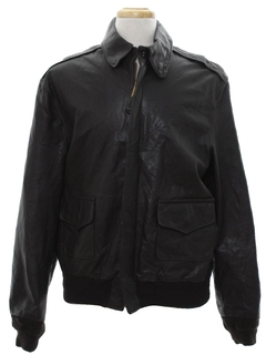 1980's Mens Leather Bomber Jacket