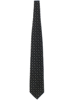 1970's Mens Wide Cocktail Print Disco Necktie