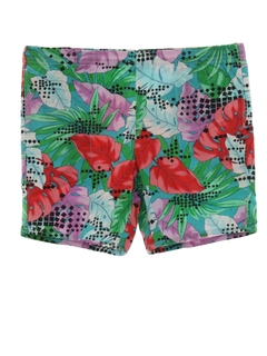 1980's Mens Totally 80s Print Board Shorts