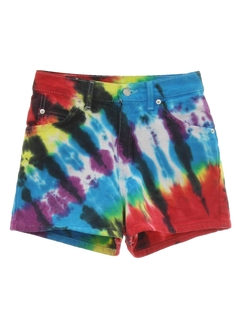 1970's Womens Levis 912 Tie Dyed Denim Shorts