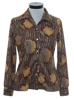 1970's Womens Print Disco Shirt