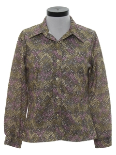 1970's Womens Print Disco Shirt