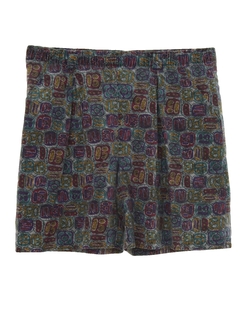 1980's Womens Totally 80s Baggy Print Shorts