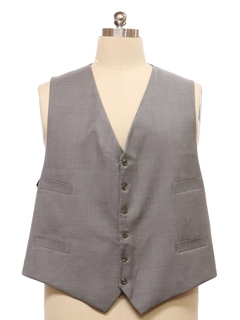 1980's Mens Silvery Grey Suit Vest