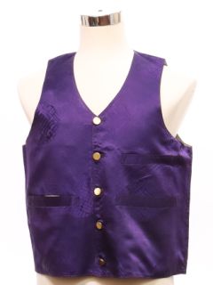 1980's Mens Shiny Purple Totally 80s Suit Vest