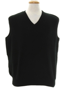1980's Mens Black Sweater Vest