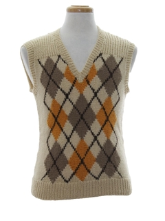 1960's Mens Mod Arygle Sweater Vest