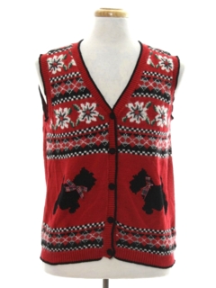1980's Unisex Dog-Gonnit Ugly Christmas Sweater Vest