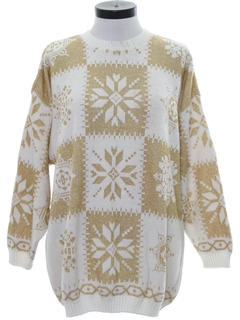 1980's Unisex Vintage Totally 80s Snowflake Ugly Christmas Sweater