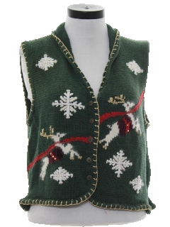 1980's Womens Ugly Christmas Sweater Vest