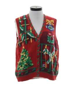 1980's Womens Ugly Christmas Sweater Vest