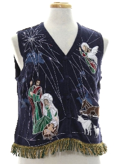 1990's Unisex Hand Embellished Ugly Christmas Sweater Vest