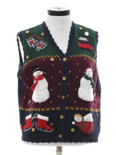 1990's Womens Ugly Christmas Sweater Vest