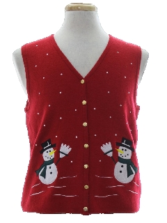 1980's Womens Ugly Christmas Sweater Vest