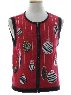 1980's Womens Ugly Christmas Sweater Vest