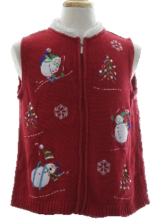 1980's Womens Ugly Christmas Sweater Vest