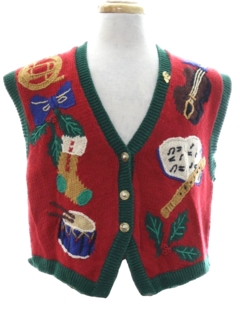 1980's Womens Ugly Christmas Sweater Vest