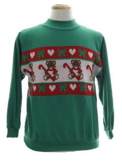 1980's Unisex Vintage Bear-riffic Ugly Christmas Sweater-look Sweatshirt