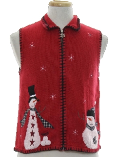 1980's Womens Ugly Christmas Sweater Vest