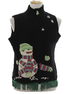 1980's Unisex Hand Embellished Ugly Christmas Sweater Vest