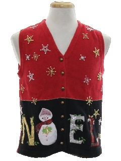 1980's Womens Ugly Christmas Sweater Vest