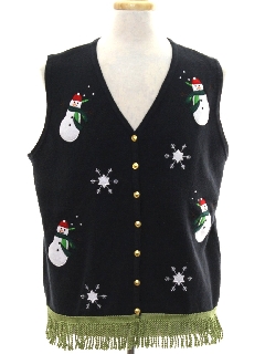 1990's Unisex Hand Embellished Ugly Christmas Sweater Vest